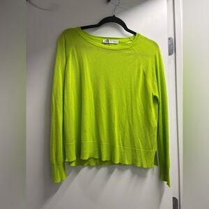 Zara Neon Green Knit Top